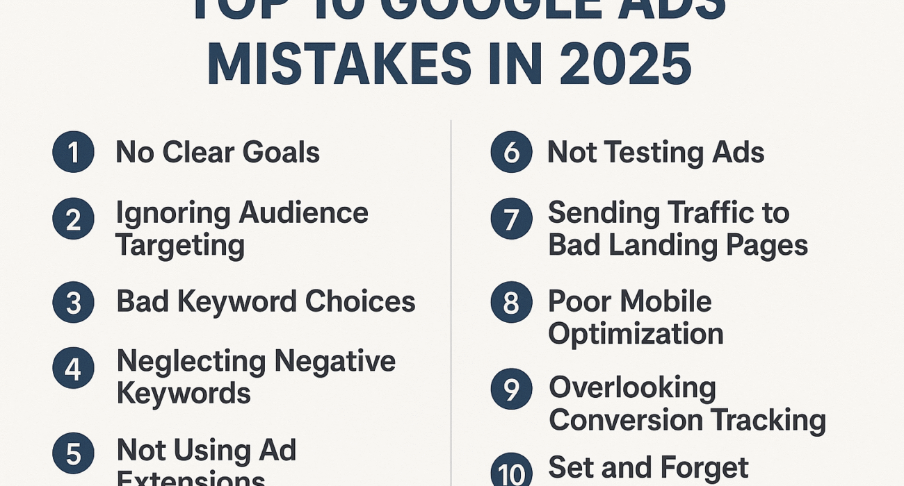 Top 10 Google Ads Mistakes in 2025