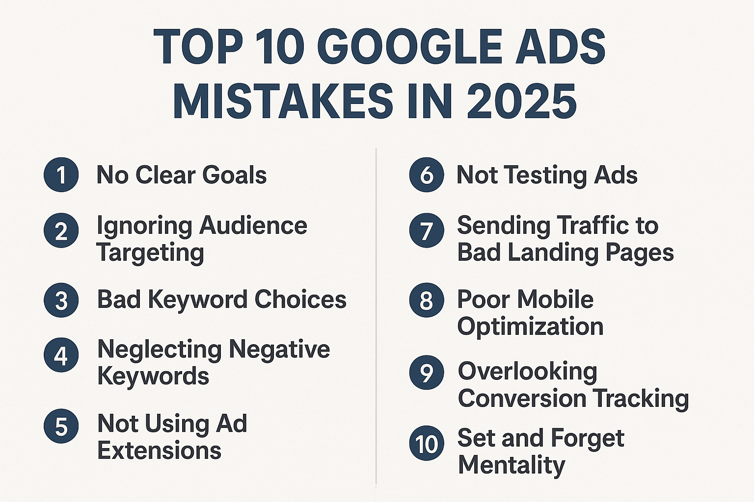 Top 10 Google Ads Mistakes in 2025